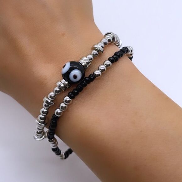 NWT Wool + Pepper Co. B&S Bracelet Stack (2) - Picture 2 of 4